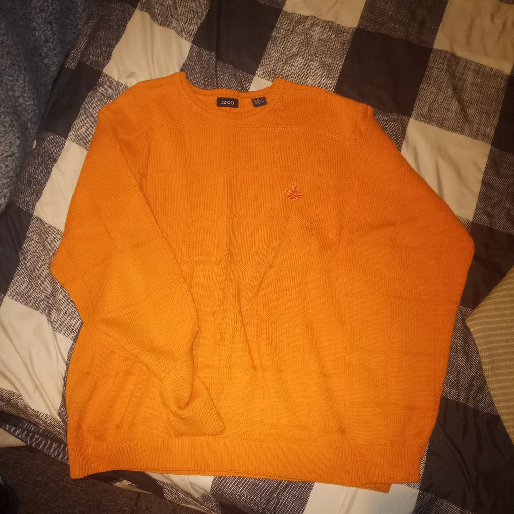 IZOD Men's Bold Orange Crewneck Sweater